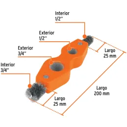 Cepillo Limpiador de Terminales de Baterias 4 en 1, Truper 17110 Truper-Cepillo Limpiador de Terminales de Baterias 4 en 1, Trup