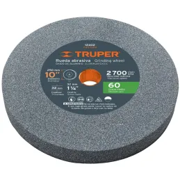 Piedra para Esmeril 10" x1-1/4" G60 E32mm Oxido Aluminio, Truper 12402 Truper-Piedra para Esmeril 10" x1-1/4" G60 E32mm Oxido Al
