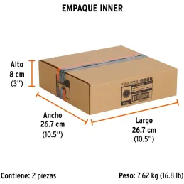 Piedra para Esmeril 10" x1-1/4" G60 E32mm Oxido Aluminio, Truper 12402 Truper-Piedra para Esmeril 10" x1-1/4" G60 E32mm Oxido Al