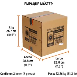 Piedra para Esmeril 10" x1-1/4" G60 E32mm Oxido Aluminio, Truper 12402 Truper-Piedra para Esmeril 10" x1-1/4" G60 E32mm Oxido Al