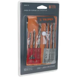 Juego de Brocas Metal y Concreto 6 Piezas, Truper 11336 Truper-Juego de Brocas Metal y Concreto 6 Piezas, Truper 11336 3 Brocas 