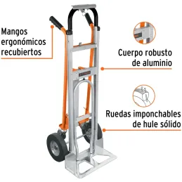 Carreta de Carga 350kg Convertible Aluminio Robusto 3en1 Diablo, Truper 16188 Truper-Carreta de Carga 350kg Convertible Aluminio