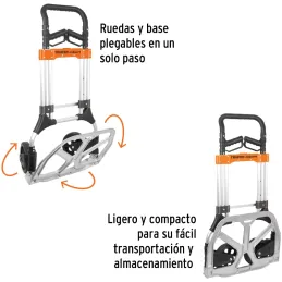 Carreta de Carga 200kg Plegable Ruedas TPR Mango Telescopico Aluminio Diablo, Truper 14090 Truper-Carreta de Carga 200kg Plegabl