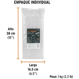Barra de Silicona 1/2 30cm, 1kg Glue Sticks, Truper 100080 Truper-Barra de Silicona 1/2 30cm, 1kg Glue Sticks, Truper 100080 Par