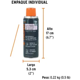 Lubricantes Seco Anticorrosivo Aerosol 240ml Herramientas Engranes Brocas Plastico, Truper WT-240TE 101977 Truper-Lubricantes Se