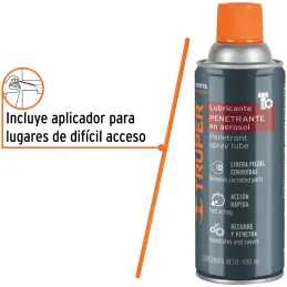 Lubricantes Penetrante Aerosol 400ml 14oz Antioxidante Herramientas Tuercas Pernos Cerraduras, Truper WT-400SP 101976 Truper-Lub