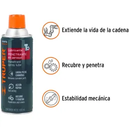 Lubricantes Penetrante Aerosol 400ml 14oz Antioxidante Herramientas Tuercas Pernos Cerraduras, Truper WT-400SP 101976 Truper-Lub