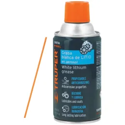Grasa Blanca de Litio Aerosol 295ml 10oz Cadenas Engranes Rodamientos, Truper WT-300GL 101974 Truper-Grasa Blanca de Litio Aeros