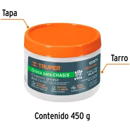 Grasa para Chasis de Calcio 450g Velocidad Moderada Suspensión Muelles, Truper GRAS-45C 101571 Truper-Grasa para Chasis de Calci