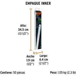Hoja de Sierra 12" DDP24, Segueta Bimetalica acero M42 para Arco de Sierra, SBI-24 18101 Truper Truper-Hoja de Sierra 12" DDP24,