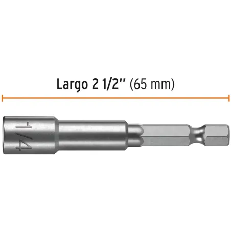 Extensiones Magnetica Dado 1/4" 5Piezas L50mm Zanco1/4, PUDE-9025 12939 Truper Truper-Extensiones Magnetica Dado 1/4" 5Piezas L5