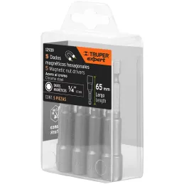 Extensiones Magnetica Dado 1/4" 5Piezas L50mm Zanco1/4, PUDE-9025 12939 Truper Truper-Extensiones Magnetica Dado 1/4" 5Piezas L5