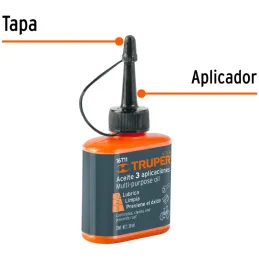 Aceite Lubricante Multiusos Protege Oxidacion y corrosion para metal 30 ml, A-31-30 16711 Truper Truper-Aceite Lubricante Multiu