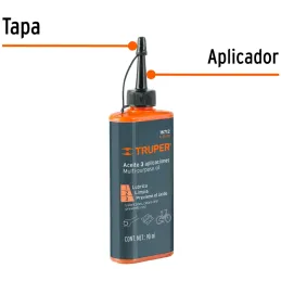Aceite Lubricante Multiusos Protege Oxidacion y corrosion para metal 90 ml, A-31-90 16712 Truper Truper-Aceite Lubricante Multiu