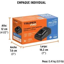 Cargador de Bateria Ion Litio 12V 18V para ROTI-18A2 TAL-18A2 TALI-12A2, CAR-INA2-2 12336 Truper Truper-Cargador de Bateria Ion 
