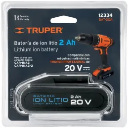 Bateria Ion Litio 18V Para Taladro TALI-18A2-2 y ROTI-18A2-2, BAT-18A2 12334 Truper Truper-Bateria Ion Litio 18V Para Taladro TA