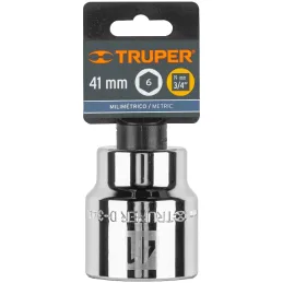 Dados 41mm E3/4 Hexagonales CrVanadio, Truper 14993 Truper-Dados 41mm E3/4 Hexagonales CrVanadio, Truper 14993 Fabricado en acer