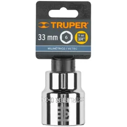 Dados 33mm E3/4 Hexagonales CrVanadio, Truper 14983 Truper-Dados 33mm E3/4 Hexagonales CrVanadio, Truper 14983 Fabricado en acer