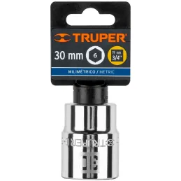 Dados 30mm E3/4 Hexagonales CrVanadio, Truper 14979 Truper-Dados 30mm E3/4 Hexagonales CrVanadio, Truper 14979 Fabricado en acer