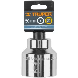Dados 50mm E3/4 Hexagonales CrVanadio, Truper 14997 Truper-Dados 50mm E3/4 Hexagonales CrVanadio, Truper 14997 Fabricados en ace