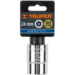 Dados 24mm E3/4 Hexagonales CrVanadio, Truper 14971 Truper-Dados 24mm E3/4 Hexagonales CrVanadio, Truper 14971 Fabricado en acer