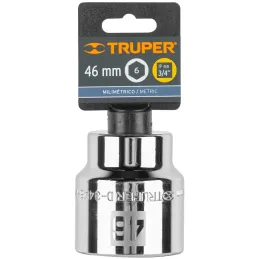 Dados 46mm E3/4 Hexagonales CrVanadio, Truper 14995 Truper-Dados 46mm E3/4 Hexagonales CrVanadio, Truper 14995 Fabricado en acer