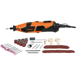 Amoladora Recta Rectificadora Mini Collet 1/8" Rotativa Moto Tool con Kit Truper 16769 Truper-Amoladora Recta Rectificadora Mini