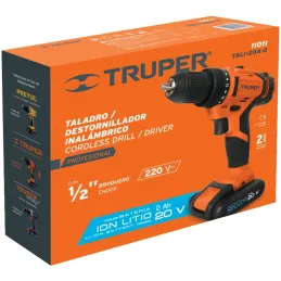 Taladro Inalambrico 1/2" 18V 1400RPM 18Nm Velocidad Reversible, TALI-18A2-2 11011 Truper Truper-Taladro Inalambrico 1/2" 18V 140