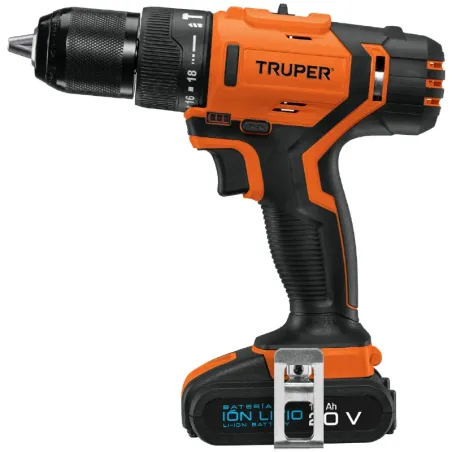 Taladro Percutor Inalambrico 1/2" 18V 1400RPM 22400GPM 28Nm Velocidad Reversible, ROTI-18A2-2 11020 Truper Truper-Taladro Percut