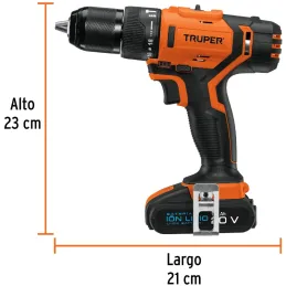 Taladro Percutor Inalambrico 1/2" 18V 1400RPM 22400GPM 28Nm Velocidad Reversible, ROTI-18A2-2 11020 Truper Truper-Taladro Percut