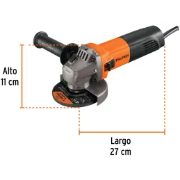 Esmeriladora angular 4-1/2" Profesional, 800W 11000RPM Mango Ergonomico con Disco, ESMA-4-1/2A9-2 11025 Truper Truper-Esmerilado