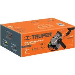 Amoladora angular 7" Profesional, 2100W 8000RPM Mango Ergonomico con Disco y Carbon de Rpsto, ESMA-7A3-2 11022 Truper Truper-Amo