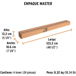 Extension Telescopica 1.2m Acero para Rodillos y Cepillos Truper 10547 Truper-Extension Telescopica 1.2m Acero para Rodillos y C
