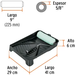 kit para Pintar 3 Piezas, Bandeja 9" Rodillo y Maneral, KIT-ROPI-915 13843 Truper Truper-kit para Pintar 3 Piezas, Bandeja 9" Ro