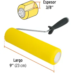 Rodillo para Pintar 9" Superficie Lisas Diametro 37.8mm Espesor 9.5mm en Esponja, ROPI-910E 13841 Truper Truper-Rodillo para Pin