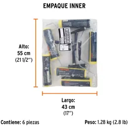 Rodillo para Pintar 9" Superficie Lisas Diametro 37.8mm Espesor 9.5mm en Esponja, ROPI-910E 13841 Truper Truper-Rodillo para Pin