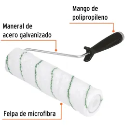 Rodillo para Pintar 9" Superficie Lisas Diametro 37.8mm Espesor 9.5mm en Microfibra, ROPI-910M 13894 Truper Truper-Rodillo para 