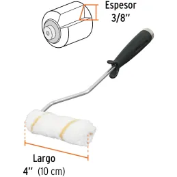 Rodillo Mini para Pintar 4" Diametro 37.8mm Espesor 19mm en Nylon, ROPI-420N 13905 Truper Truper-Rodillo Mini para Pintar 4" Dia