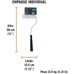Rodillo Mini para Pintar 4" Diametro 37.8mm Espesor 19mm en Nylon, ROPI-420N 13905 Truper Truper-Rodillo Mini para Pintar 4" Dia