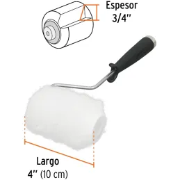 Rodillo Mini para Pintar 4" Diametro 37.8mm Espesor 19mm en Poliester, ROPI-420P 13896 Truper Truper-Rodillo Mini para Pintar 4"