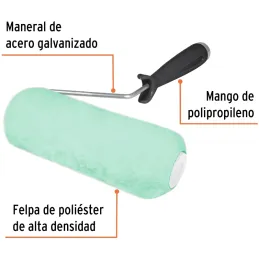 Rodillo para Pintar 7" Superficie Poca rugosas Diametro 37.8mm Espesor 15mm, ROPI-715 13880 Truper Truper-Rodillo para Pintar 7"