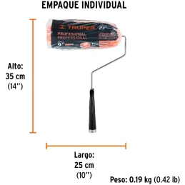 Rodillo para Pintar 9" Superficie rugosas Diametro 37.8mm Espesor 30mm, ROPI-930 13879 Truper Truper-Rodillo para Pintar 9" Supe