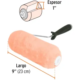 Rodillo para Pintar 9" Superficie rugosas Diametro 37.8mm Espesor 25mm, ROPI-925 13878 Truper Truper-Rodillo para Pintar 9" Supe