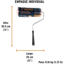 Rodillo para Pintar 9" Superficie rugosas Diametro 37.8mm Espesor 25mm, ROPI-925 13878 Truper Truper-Rodillo para Pintar 9" Supe