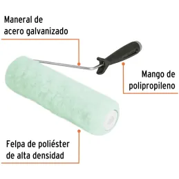 Rodillo para Pintar 9" Superficie Poca rugosas Diametro 37.8mm Espesor 15mm, ROPI-915 13876 Truper Truper-Rodillo para Pintar 9"