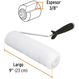 Rodillo para Pintar 9" Superficie Lisas Diametro 37.8mm Espesor 9.5mm, ROPI-910 13875 Truper Truper-Rodillo para Pintar 9" Super