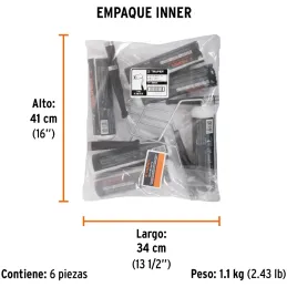 Rodillo para Pintar 9" Superficie Lisas Diametro 37.8mm Espesor 9.5mm, ROPI-910 13875 Truper Truper-Rodillo para Pintar 9" Super