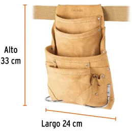 Portaherramientas 12 Compartimientos Carnaza con Cinturon, Truper 11536 Truper-Portaherramientas 12 Compartimientos Carnaza con 