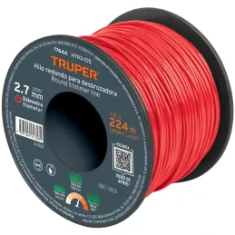 Hilo Redondo para desbrozadora 2.7mm x224M Carrete, HTR3-105 17644 Truper Truper-Hilo Redondo para desbrozadora 2.7mm x224M Carr