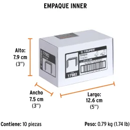 Grapas 3/8" Corona 29/64" Calibre 25 x1000u para Engrapadora ET-19 ET-21 ET-21P, ET-21-3/8 17982 Truper Truper-Grapas 3/8" Coron
